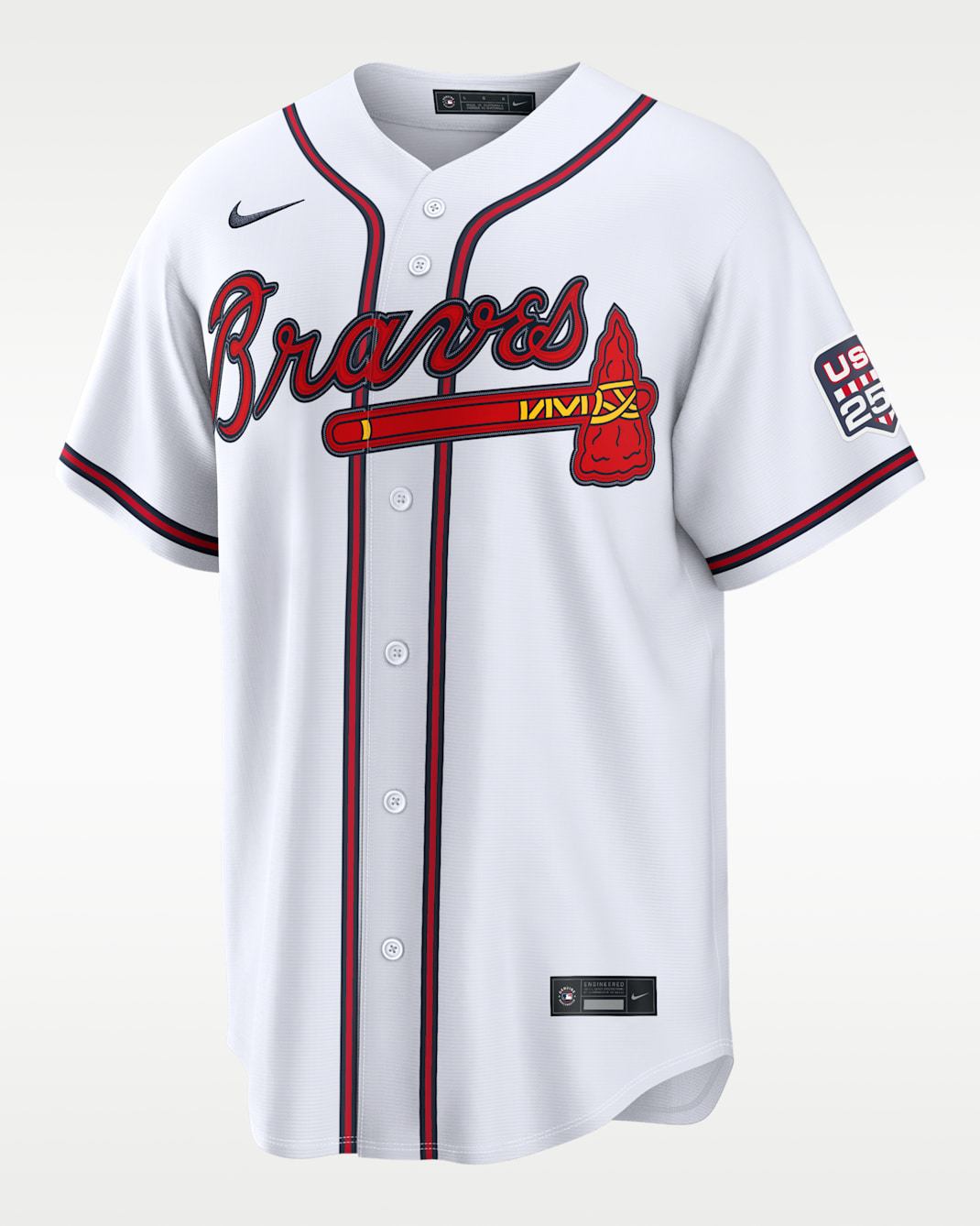 Ronald Acuña Jr. Atlanta Braves USA 250 Men's Nike MLB Stadium Jersey - White