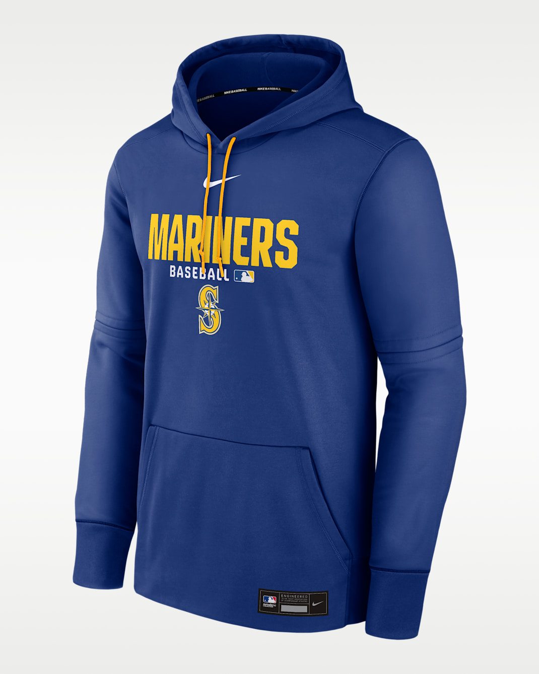 Sudadera con gorro sin cierre Nike Therma de la MLB para hombre Seattle Mariners Authentic Collection - Royal/Oro