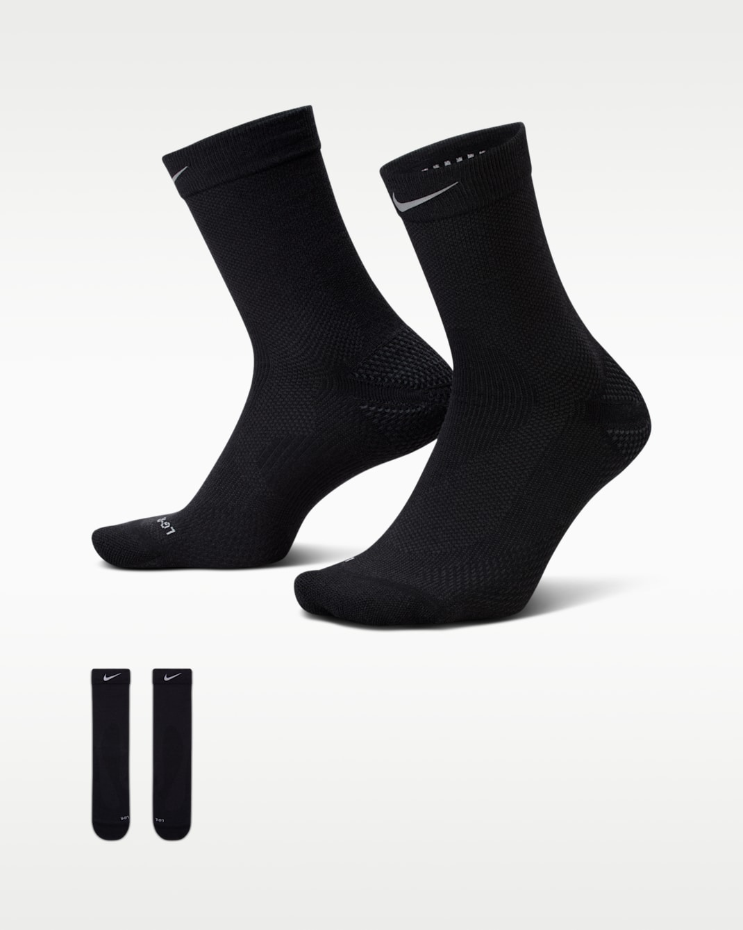 ถุงเท้าข้อยาวผ้าขนสัตว์ Nike Running Lightweight (1 คู่) - ดำ/Dark Smoke Grey/Dark Smoke Grey