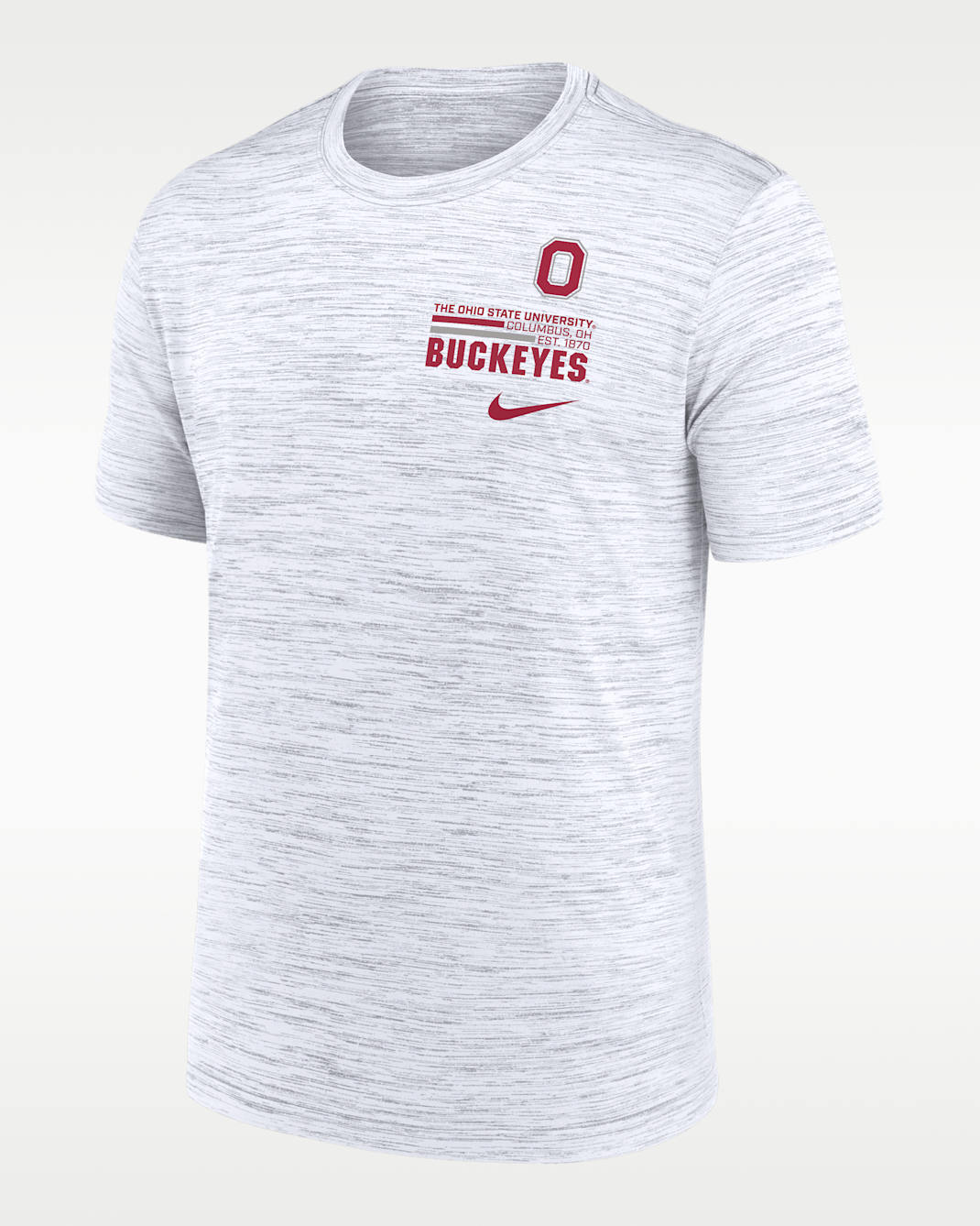 Playera universitaria Nike Dri-FIT para hombre Ohio State Campus Chest Stack Velocity - Blanco