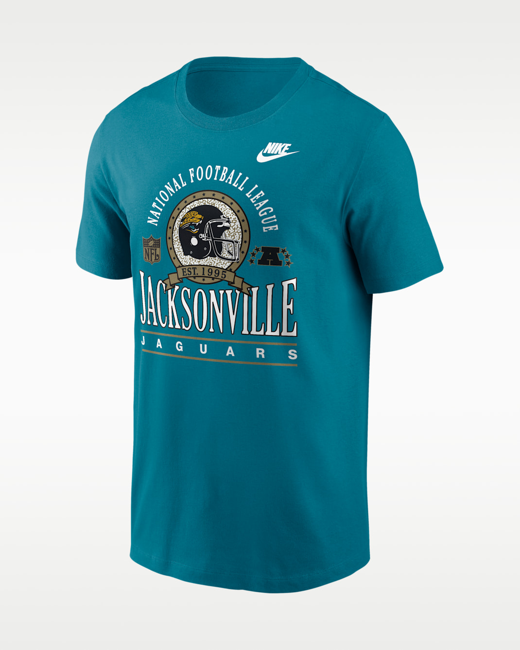 Playera Nike de la NFL para hombre Jacksonville Jaguars Rewind Essential - Azul verdoso