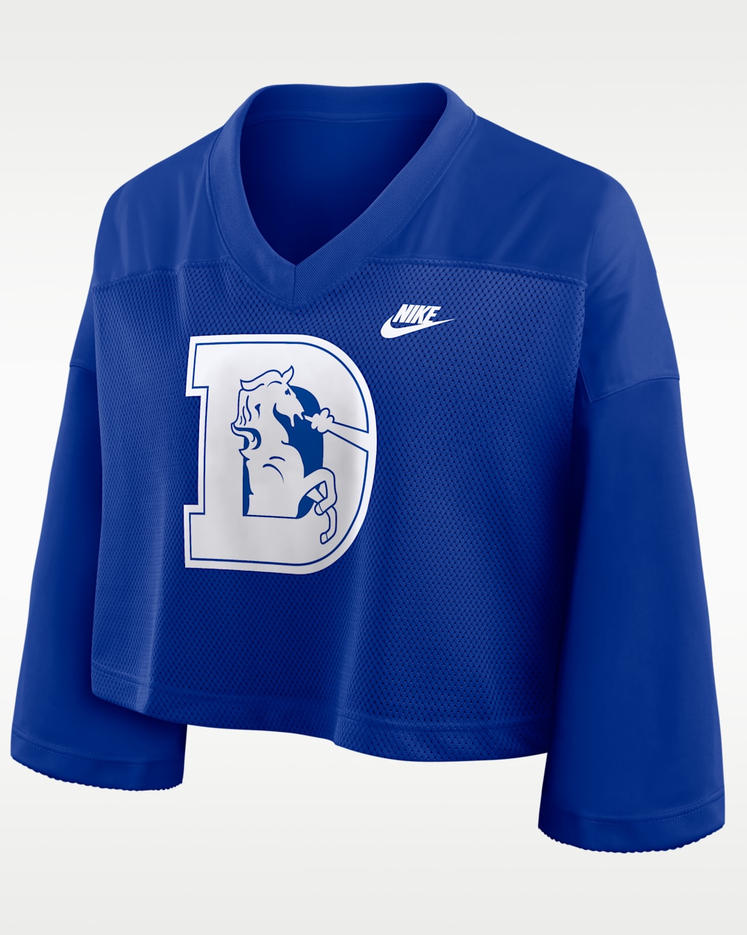 Denver Broncos Rewind Fashion Women's Nike Dri-FIT NFL Cropped Jersey - Royal