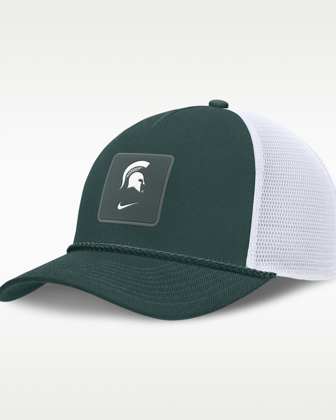 Michigan State Sideline Gameday Rope Men's Nike College Trucker Adjustable Hat - Pro Green/White