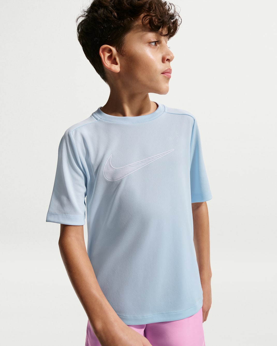 Nike Multi Older Kids' (Boys') Dri-FIT Short-Sleeve Training Top - Hydrogen Blue/White