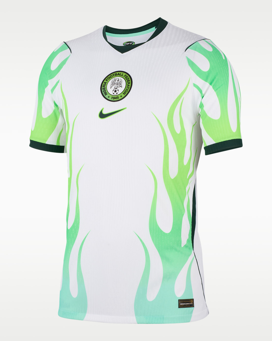 Jersey de fútbol Nike Aero-FIT Authentic de Nigeria visitante 2026 Match para hombre - Blanco/Verde resplandor/Negro