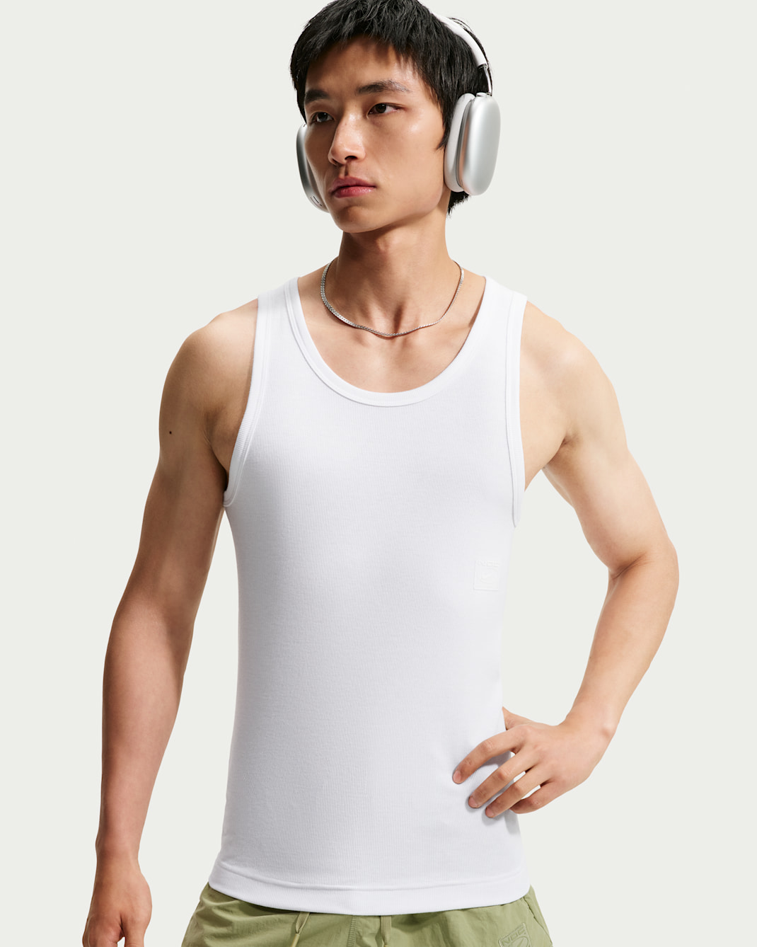ナイキ N.A.C. メンズ Dri-FIT リブ タンクトップ - ホワイト/ホワイト