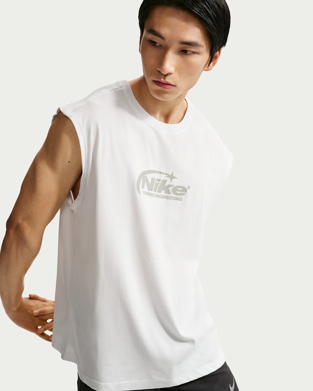 나이키 남성 드라이 핏 민소매 러닝 티셔츠 - 서밋 화이트/스프루스 포그