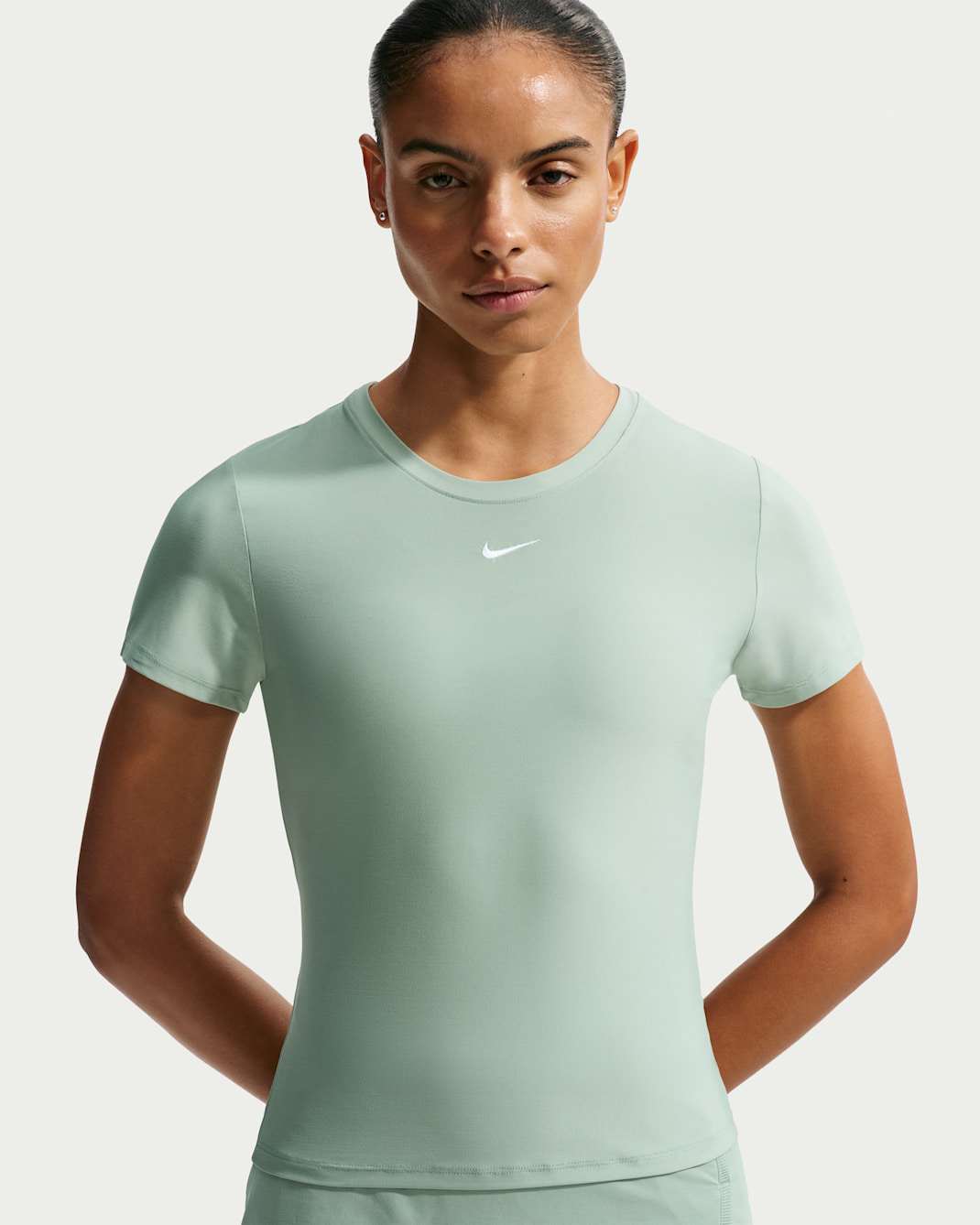Nike Victory Dri-FIT tennistop met korte mouwen voor dames - Steam/Wit