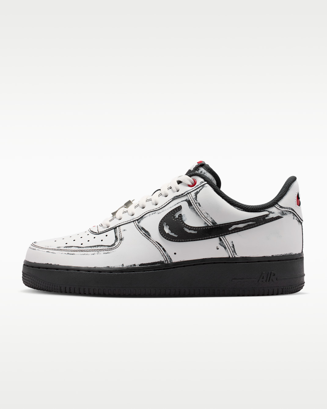 Nike Air Force 1 Men's Shoes - Summit White/Black/Gym Red/Metallic Silver