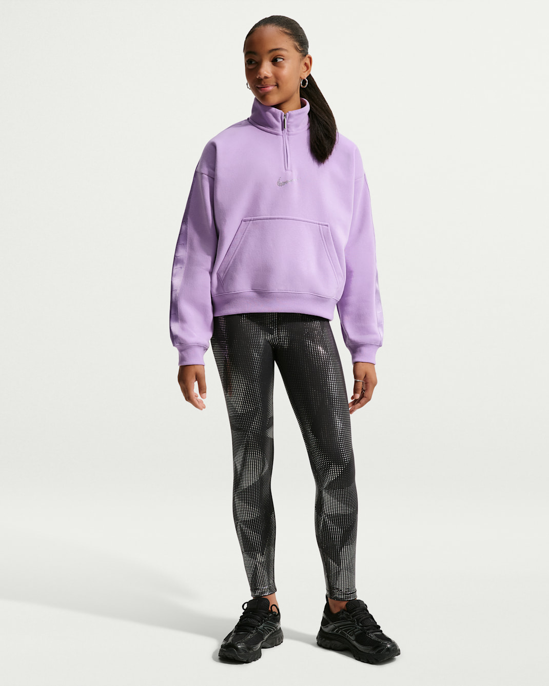 Nike Sportswear Studio Fleece Big Kids' (Girls') 1/4-Zip Sweatshirt
