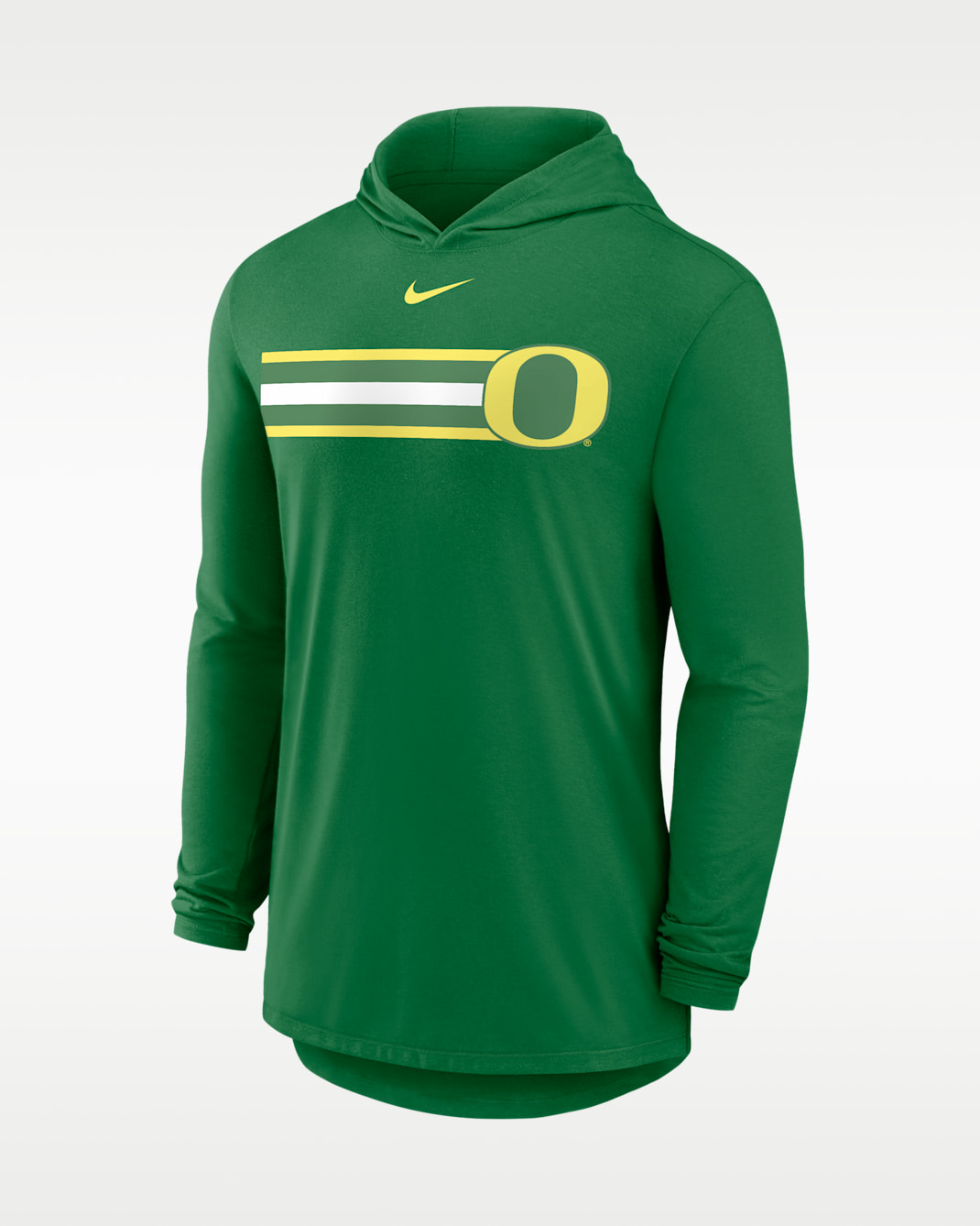 Playera con gorro de manga larga universitaria Nike Dri-FIT para hombre Oregon Primetime Pattern - Verde
