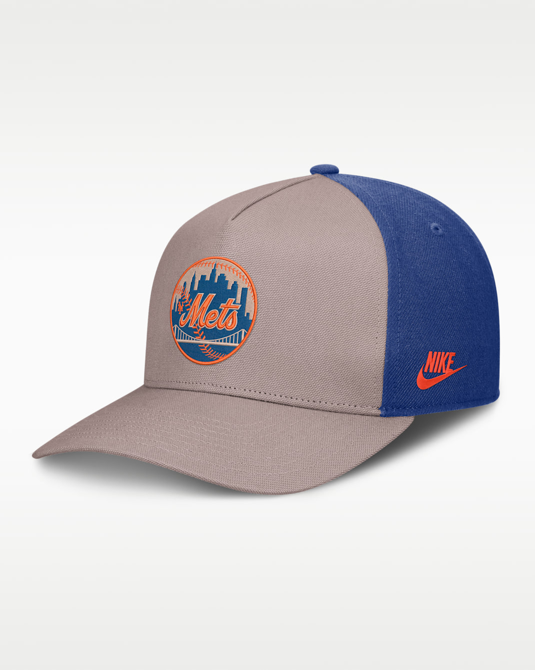 Gorra Nike de la MLB ajustable con estructura A-Frame para hombre New York Mets Cooperstown Rise - Café claro leyenda/Azul