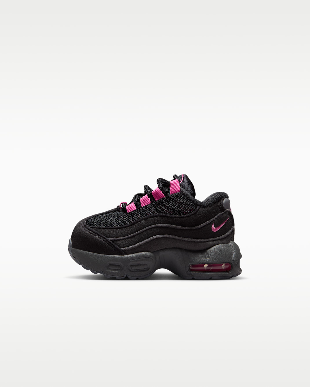 Nike Little Max '95 Toddler Shoes - Black/Cool Grey/Iron Grey/Playful Pink