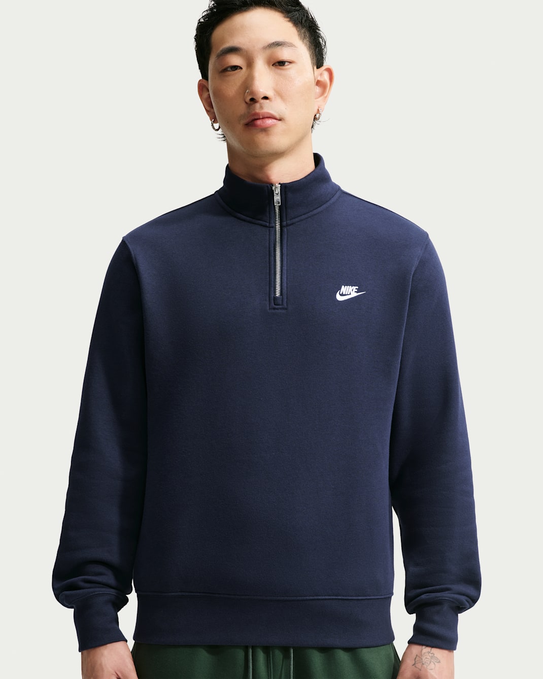 Nike Sportswear Club Men's 1/2-Zip Fleece Top - Obsidian/Obsidian/White