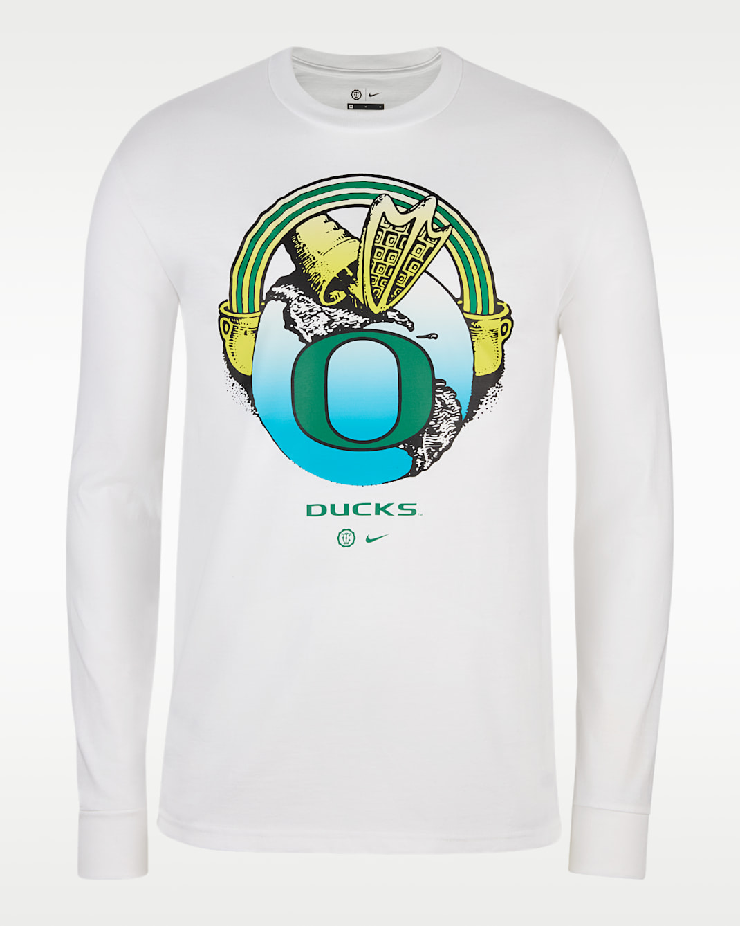 Nike "Duckin' to Eugene" Men's Long-Sleeve Cotton T-Shirt - White