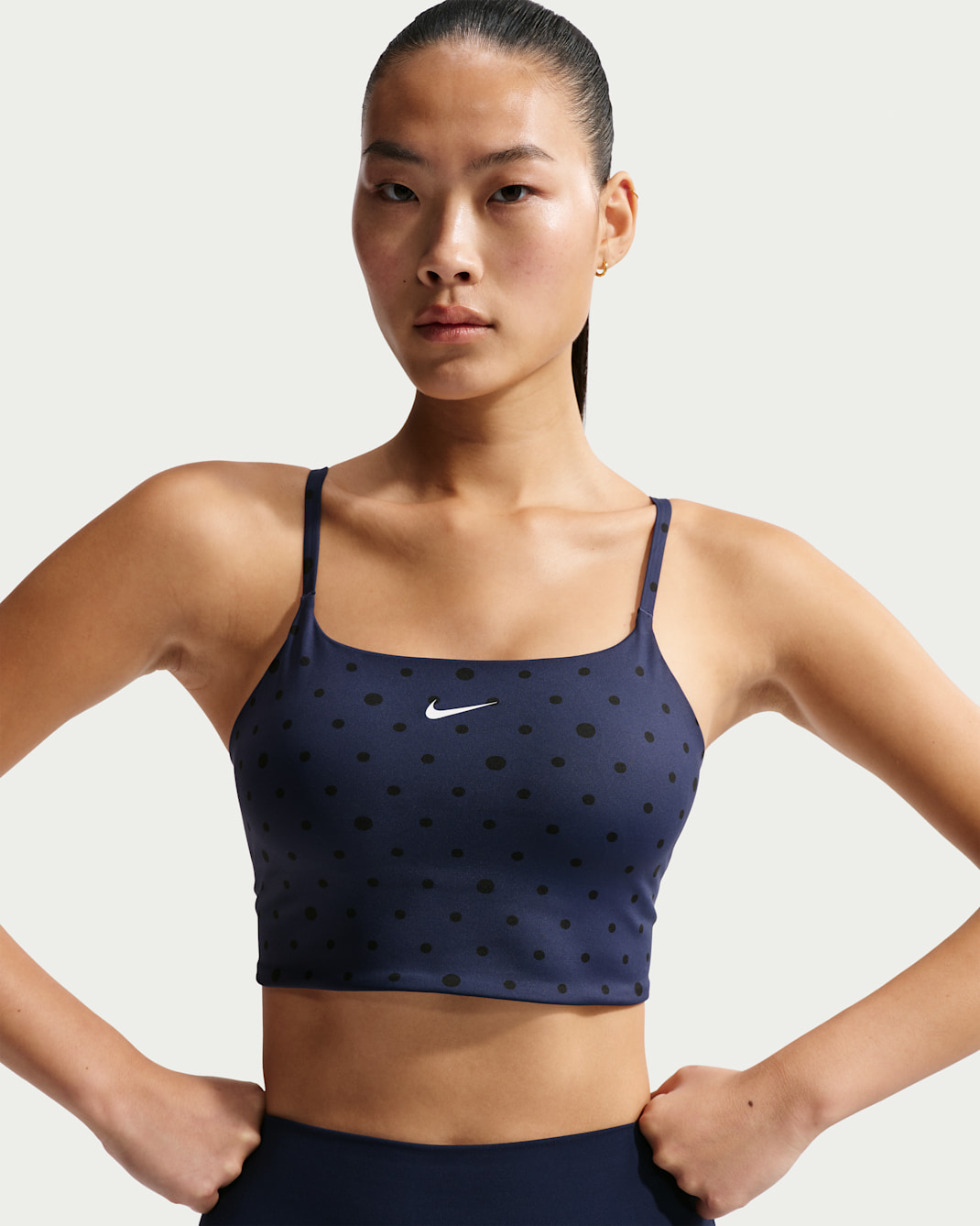 Nike One Women's Light-Support Padded Printed Sports Bra - Midnight Navy/Black/White