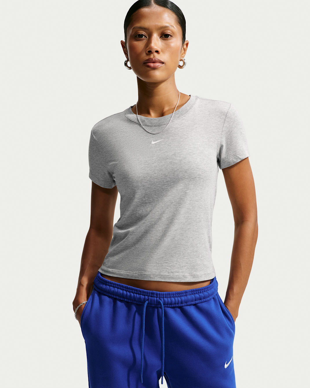 Nike Sportswear Chill Knit Women's T-Shirt - Dark Grey Heather/Sail