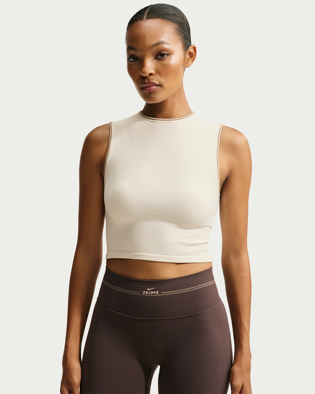 NikeSKIMS Ribbed Seamless Muskel-Tanktop (Damen) - NSKM Actv Ivory/NSKM Resin/NSKM Actv Ivory