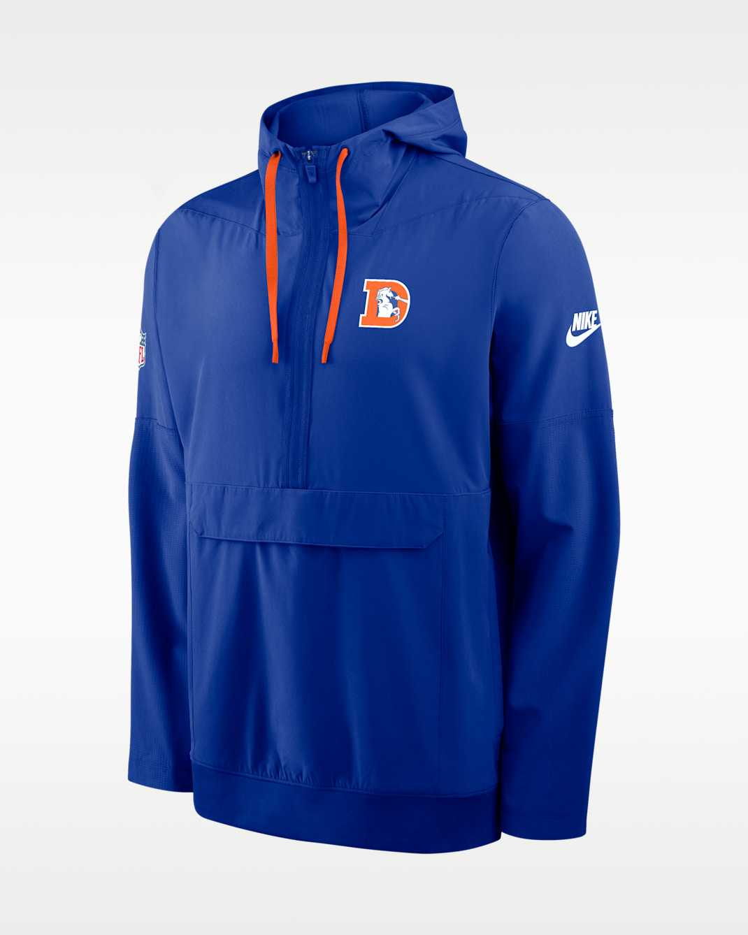 Denver Broncos Alt Anorak Men's Nike NFL 1/2-Zip Hooded Jacket - Royal