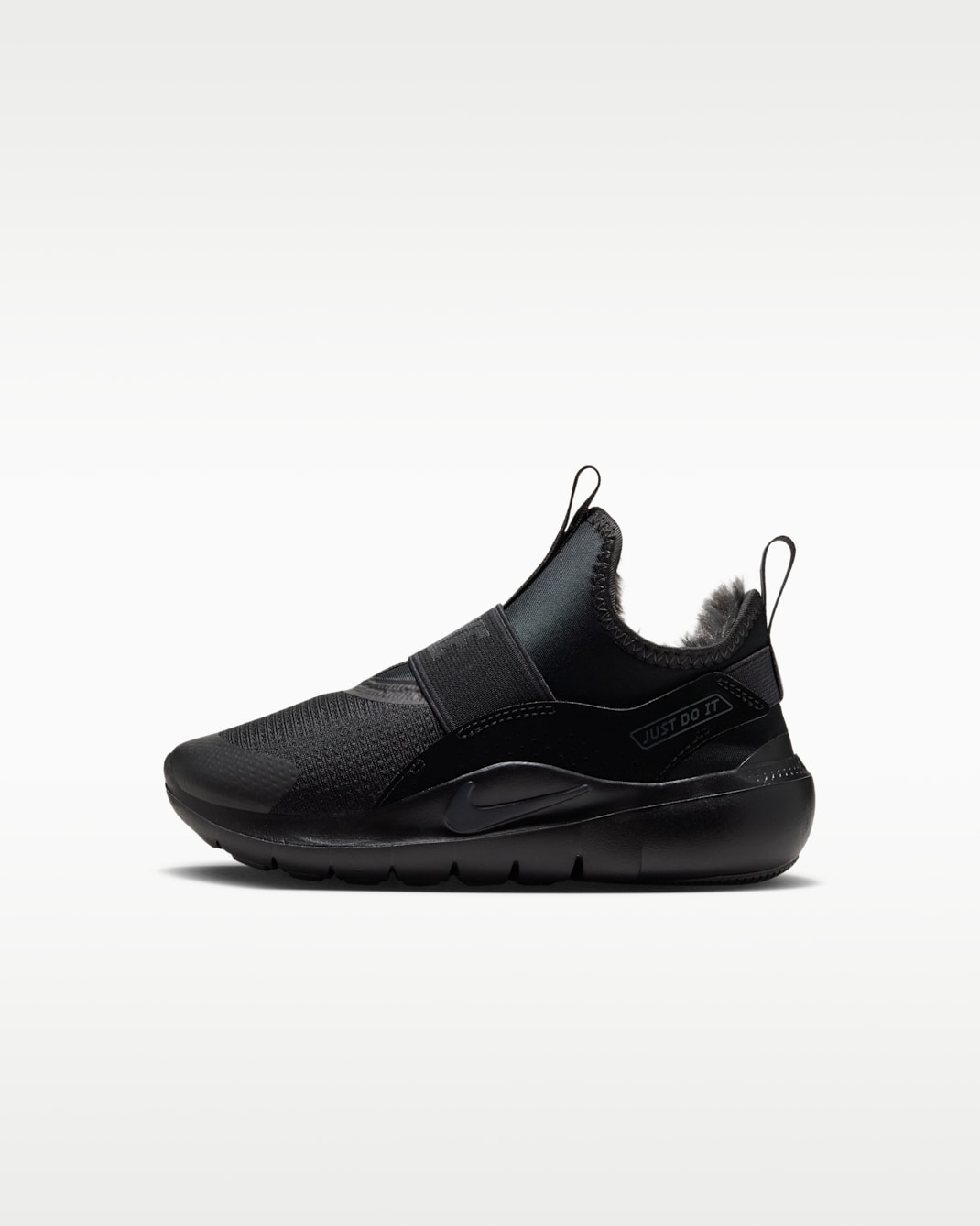 Nike Flex Runner Warm Younger Kids' Shoes - Black/Black/Dark Smoke Grey