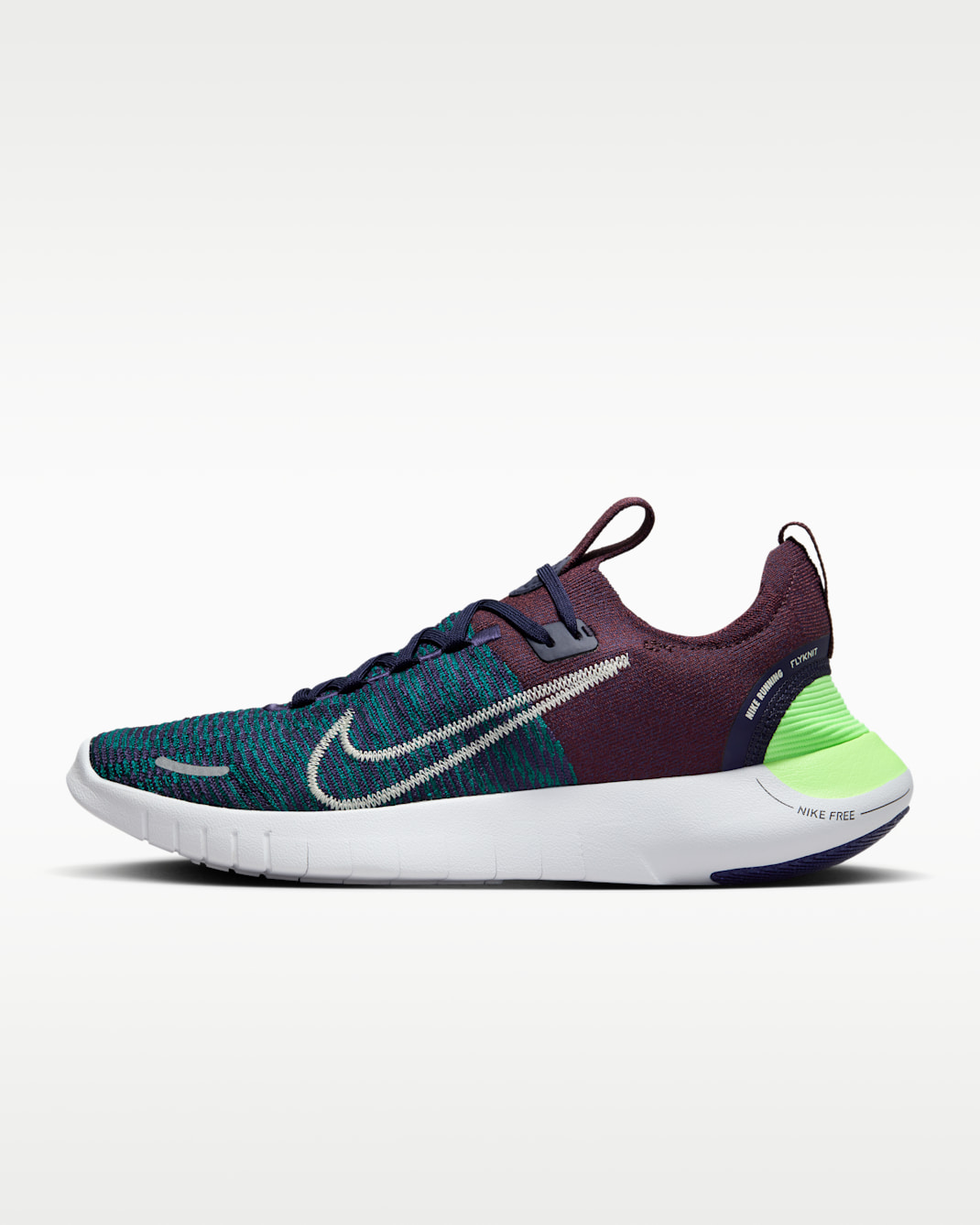 Nike Free RN NN Men's Road Running Shoes - Geode Teal/Purple Ink/Burgundy Crush/Sea Glass