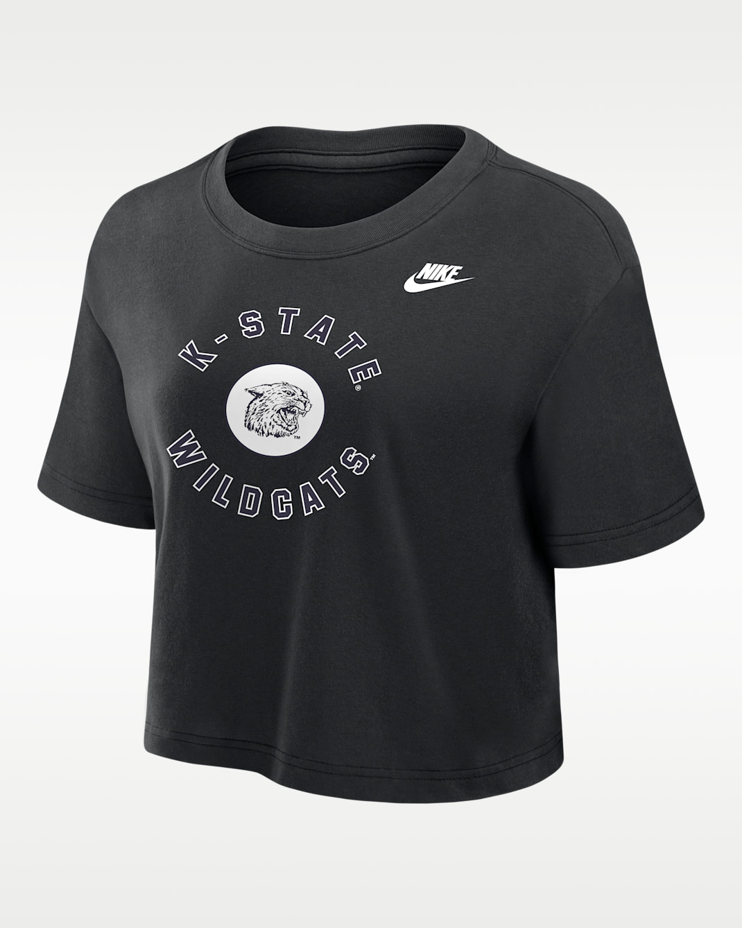 Kansas State Wildcats Women's Nike Dri-FIT Cropped T-Shirt - Black