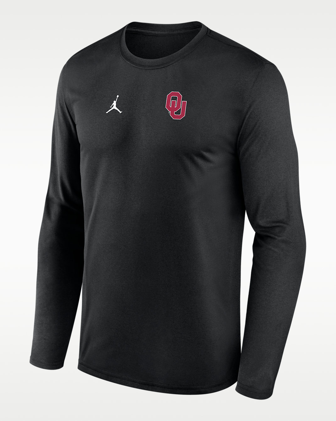 Playera de manga larga universitaria marca Jordan Dri-FIT para hombre Oklahoma Sideline Legend Small Logo - Negro