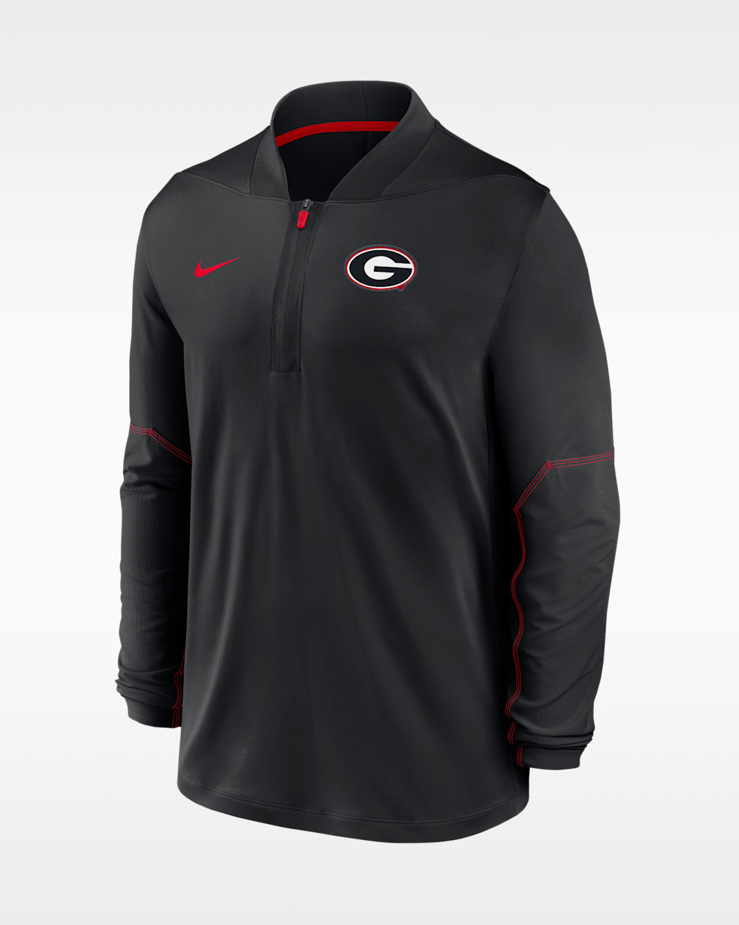 Georgia Sideline Men's Nike Dri-FIT College 1/2-Zip Top - Black/University Red