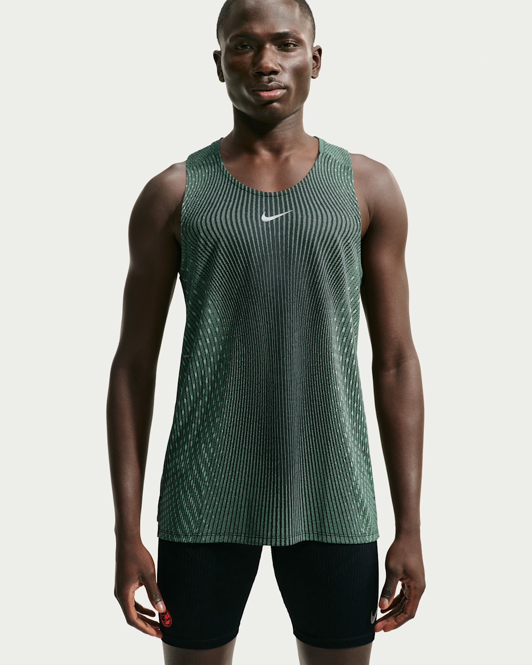 Nike Stride Aero-FIT férfi futótrikó - Fekete/Light Green Spark
