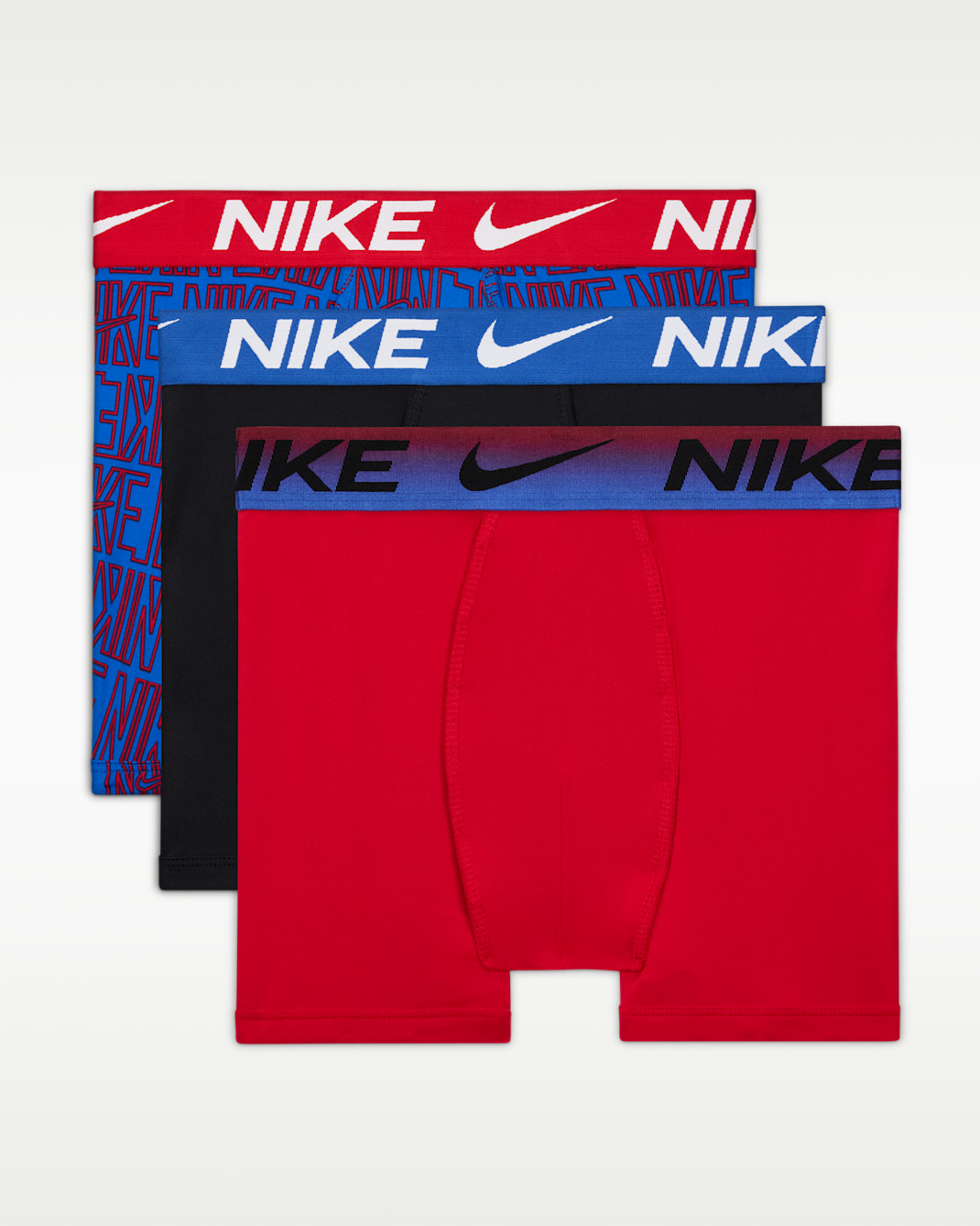 Ropa interior estampada para niños talla grande (paquete de 3) Nike Dri-FIT Essentials - Rojo universitario