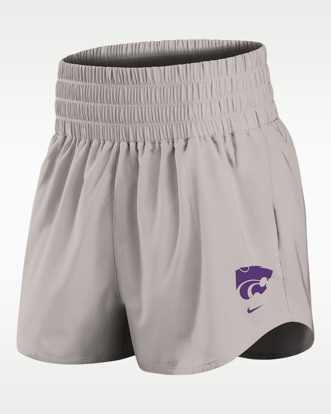 Kansas State Primary Logo One Women's Nike Dri-FIT College Shorts - Light Iron Ore
