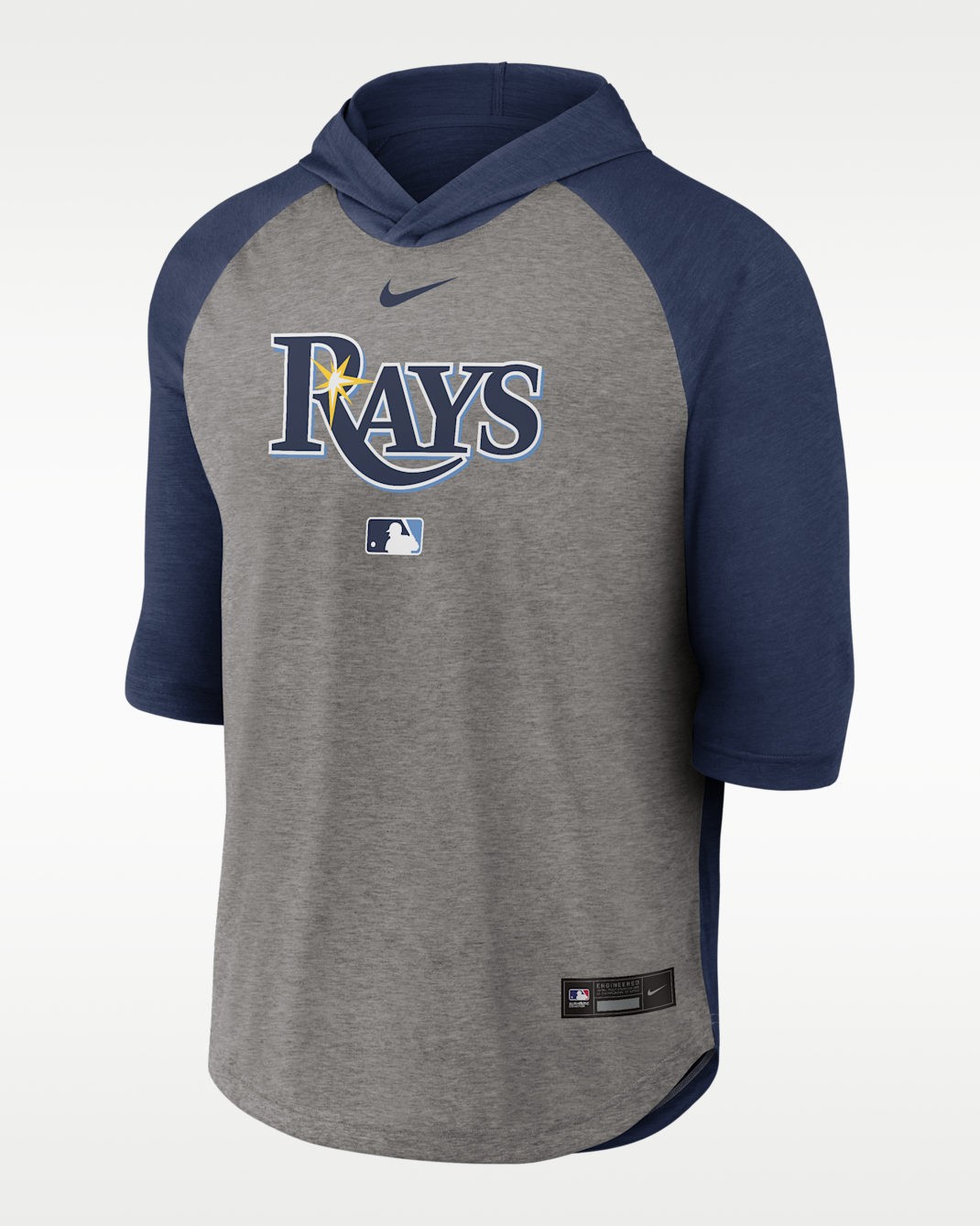 Playera de manga 3/4 con gorro Nike Dri-FIT de la MLB para hombre Tampa Bay Rays Authentic Collection Flux - Azul marino