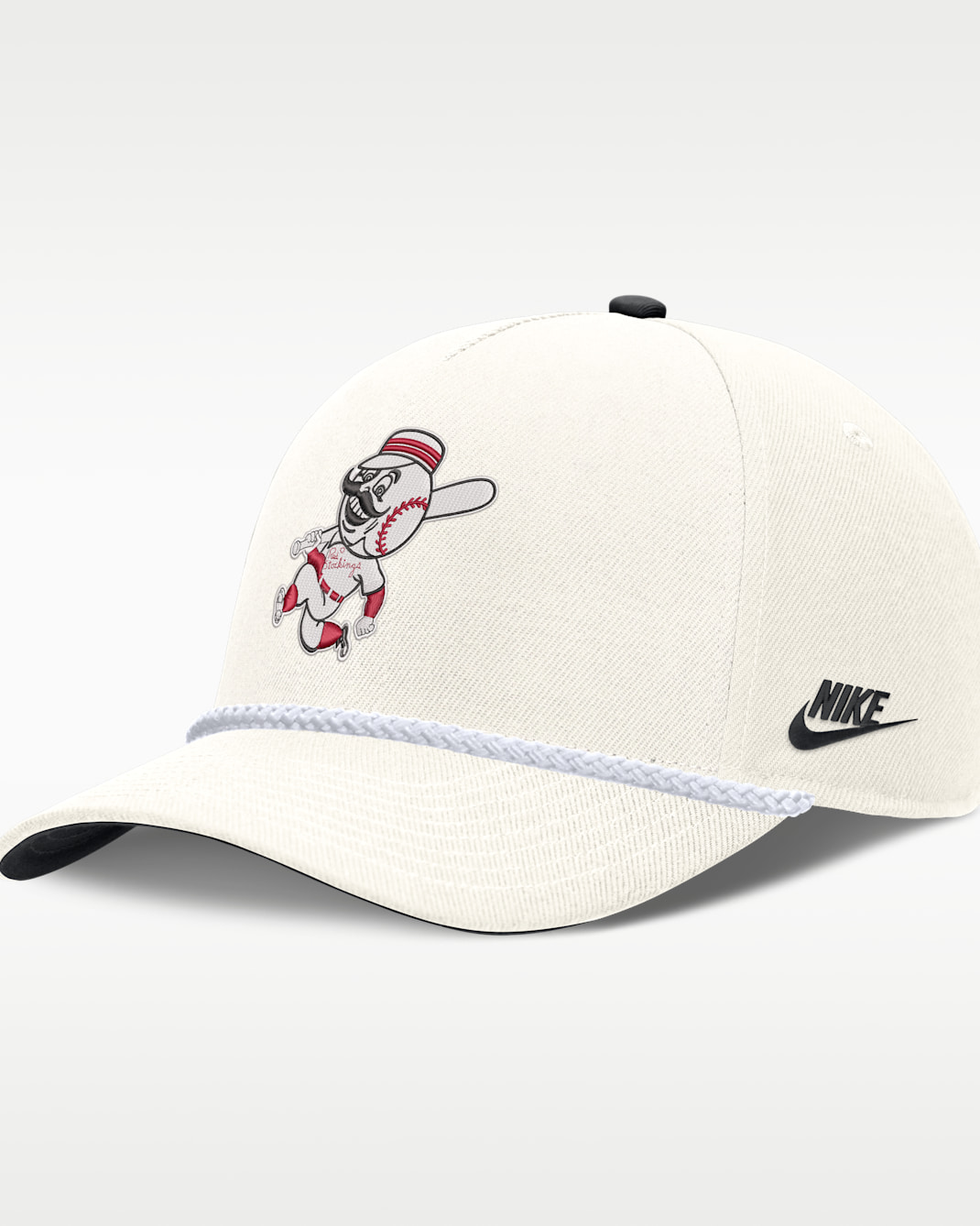 Gorra Nike de la MLB ajustable para hombre Cincinnati Reds Cooperstown Rise - Crema