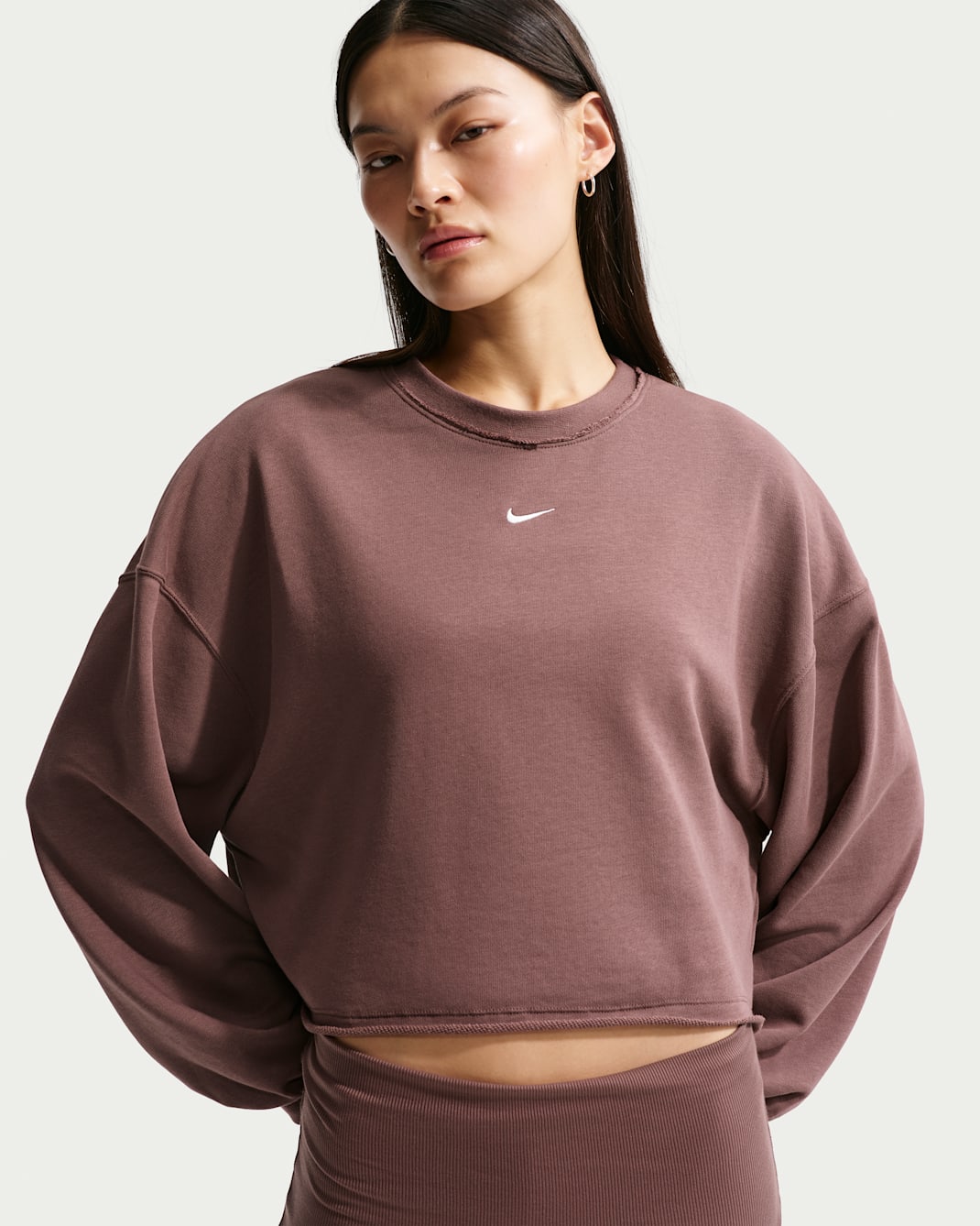 Sudadera de cuello redondo de French Terry oversized para mujer Nike Sportswear Chill Terry - Tatuaje/Vela