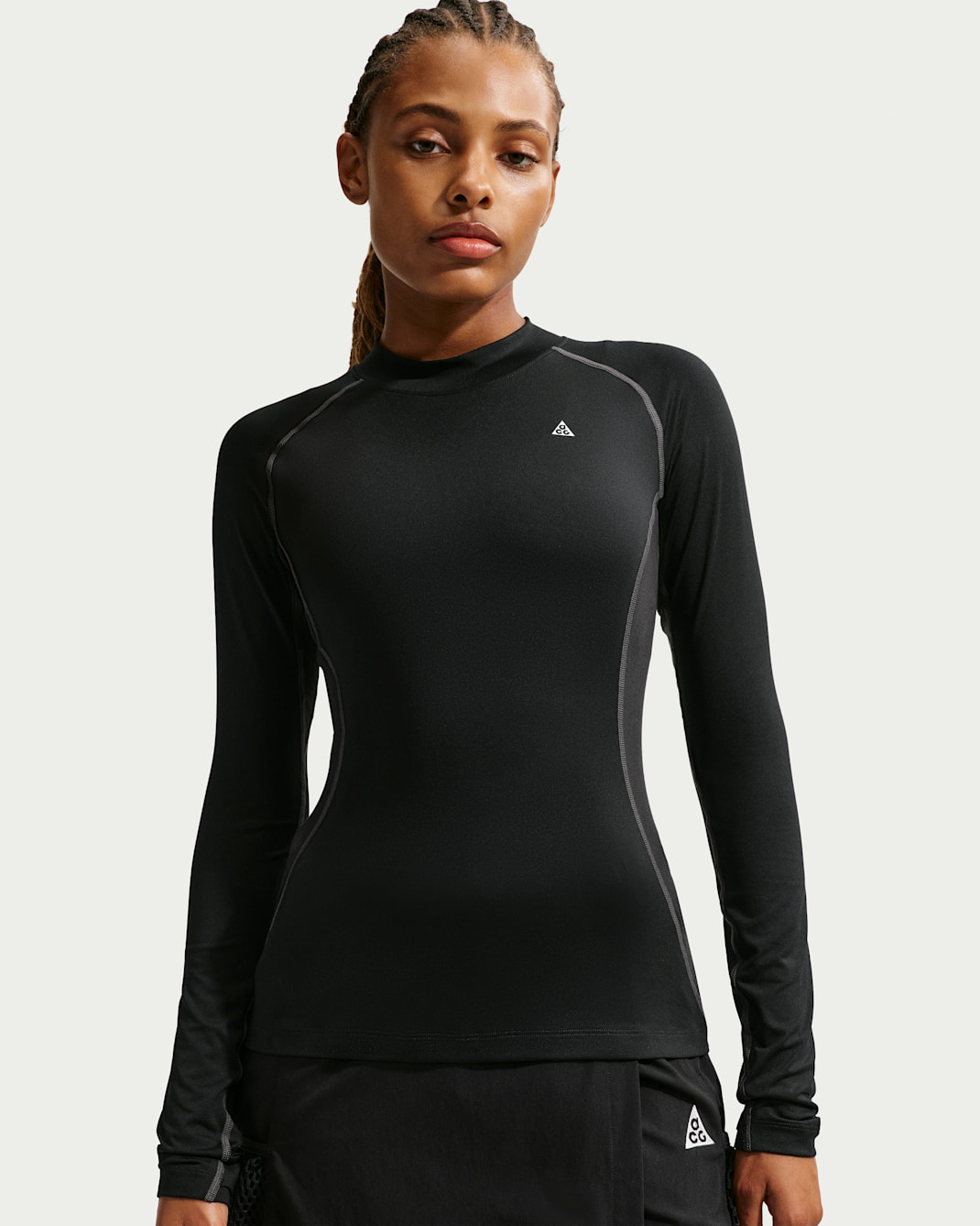 Playera de manga larga como capa base para mujer ACG Wildsee - Negro/Antracita/Blanco cumbre