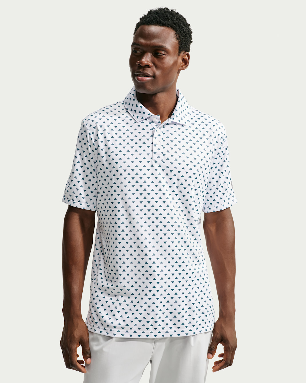 Nike Par Dri-FIT golfpoloskjorte med trykk til herre - Hvit