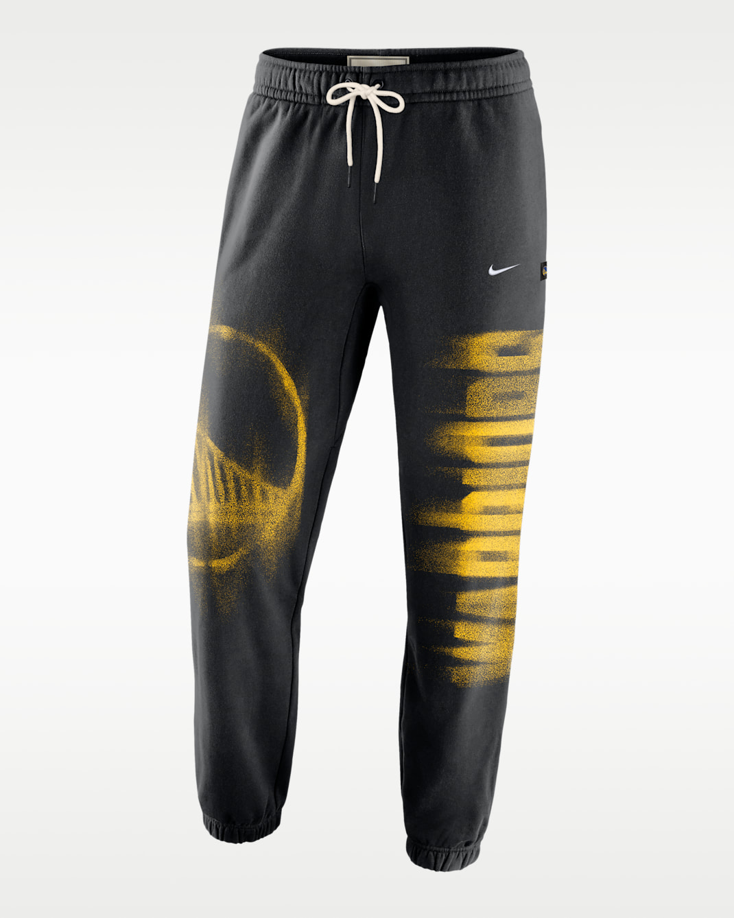 Golden State Warriors Standard Issue Men's Therma-FIT Fleece Basketball Pants - Black/White
