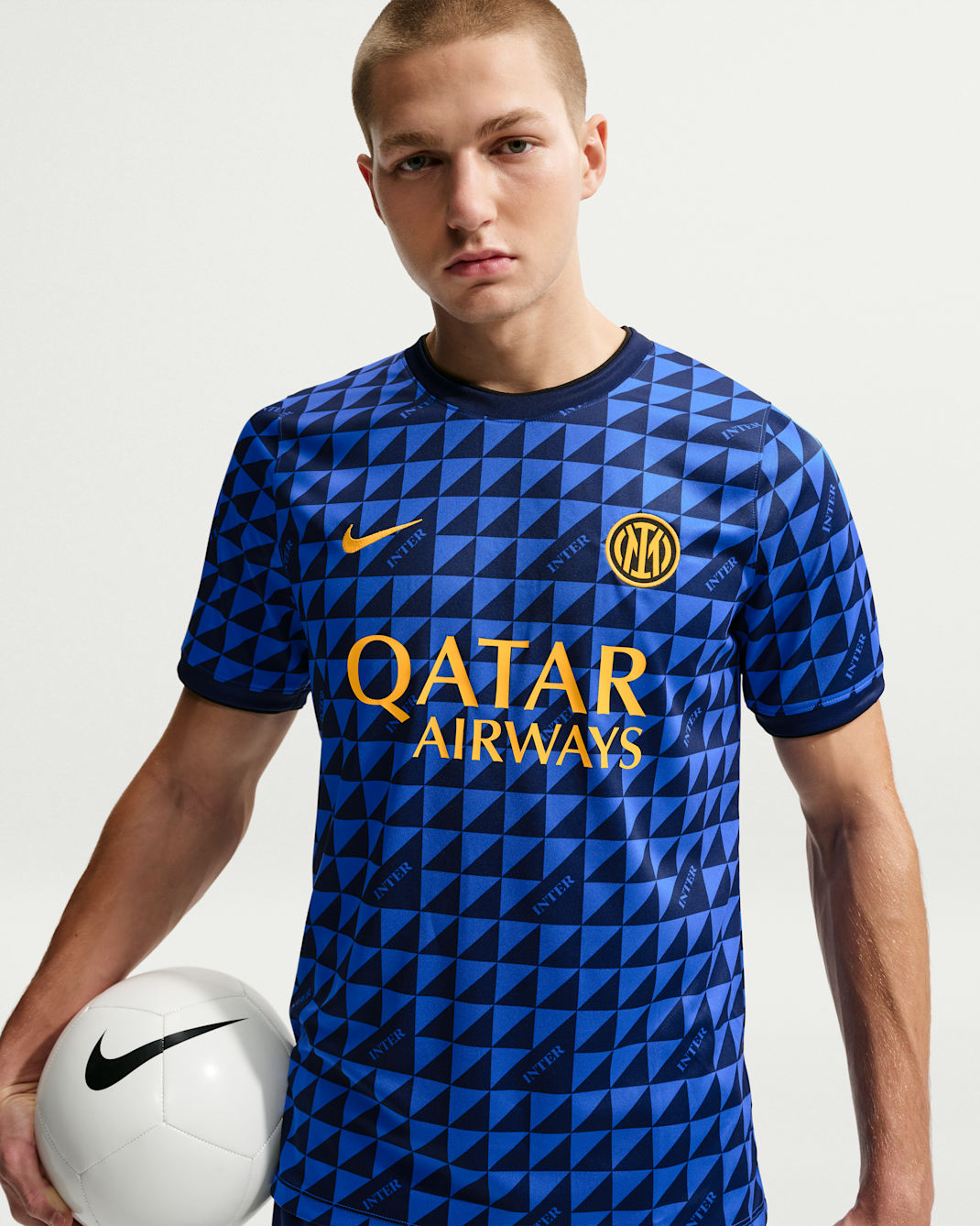 Haut de foot d'avant-match Nike Dri-FIT Inter Milan pour homme - Lyon Blue/Noir/University Gold