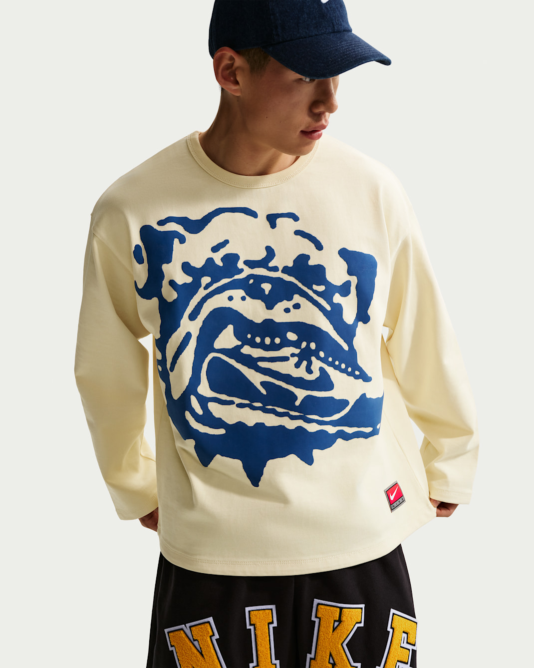 나이키 라이프 남성 미드웨이트 크루 - 코코넛 밀크/게임 로얄