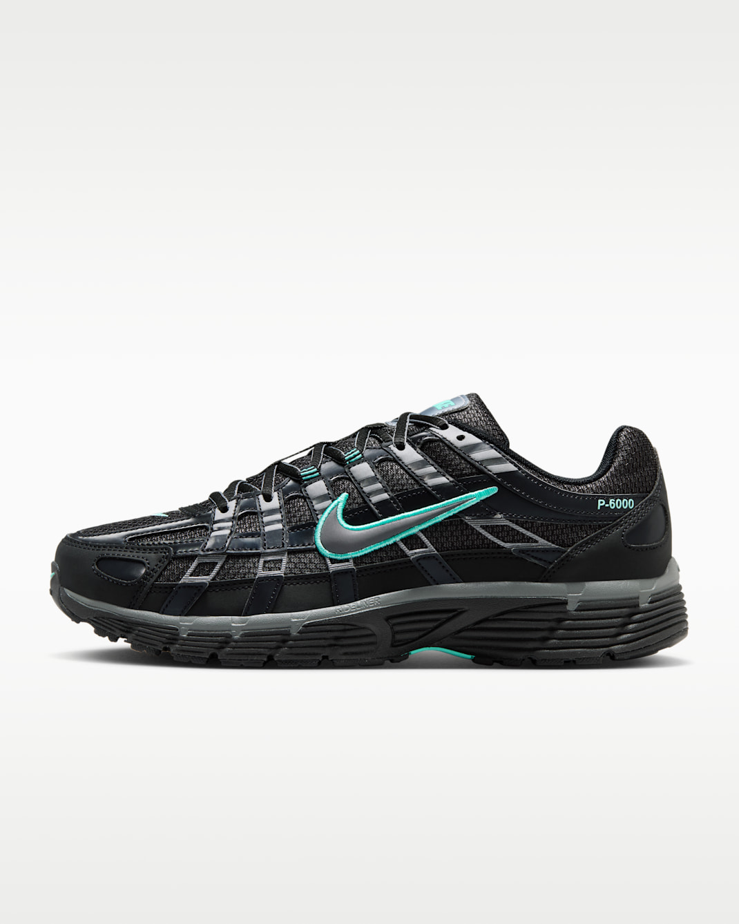 Tenis para hombre Nike P-6000 - Negro/Hiperturquesa/Gris azulado/Gris azulado metálico