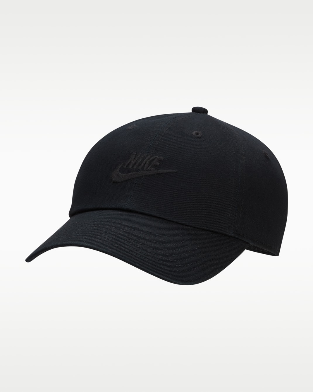 Nike Club unstrukturierte Futura Wash-Cap - Schwarz/Schwarz