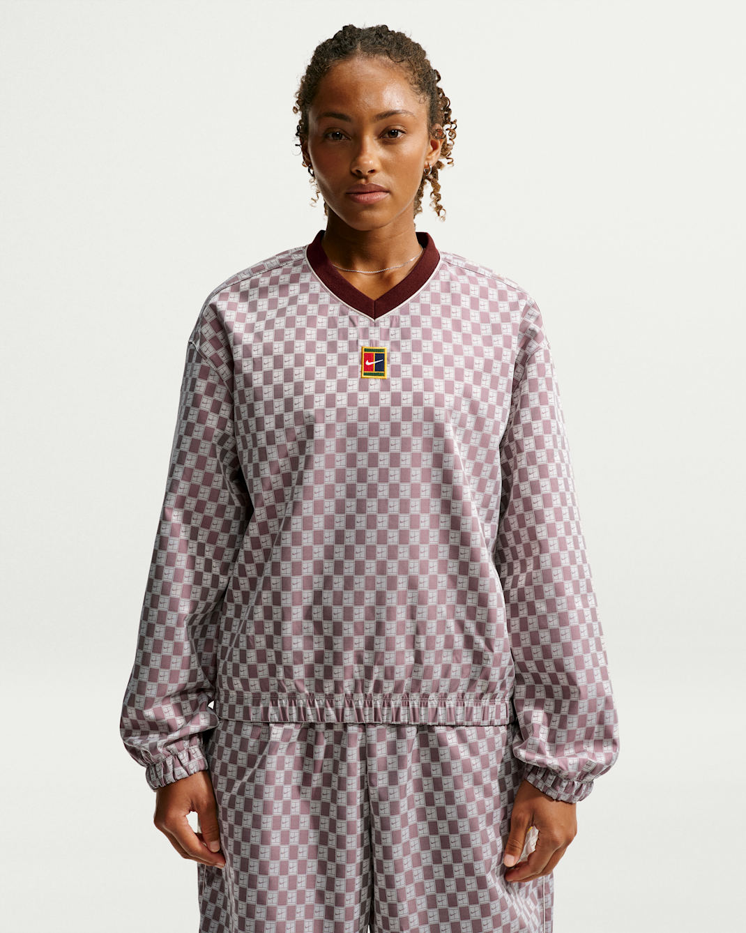 NikeCourt Court Collection Women's Oversized Long-Sleeve Tennis Top - Mystic Dates