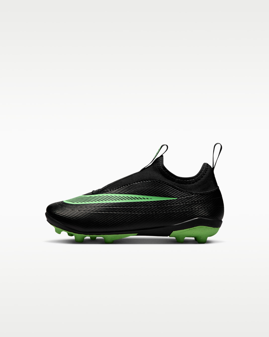 Nike Jr. Mercurial Vapor 17 Club Little Kids' Multi-Ground Low-Top Soccer Cleats - Black/Black/Illusion Green