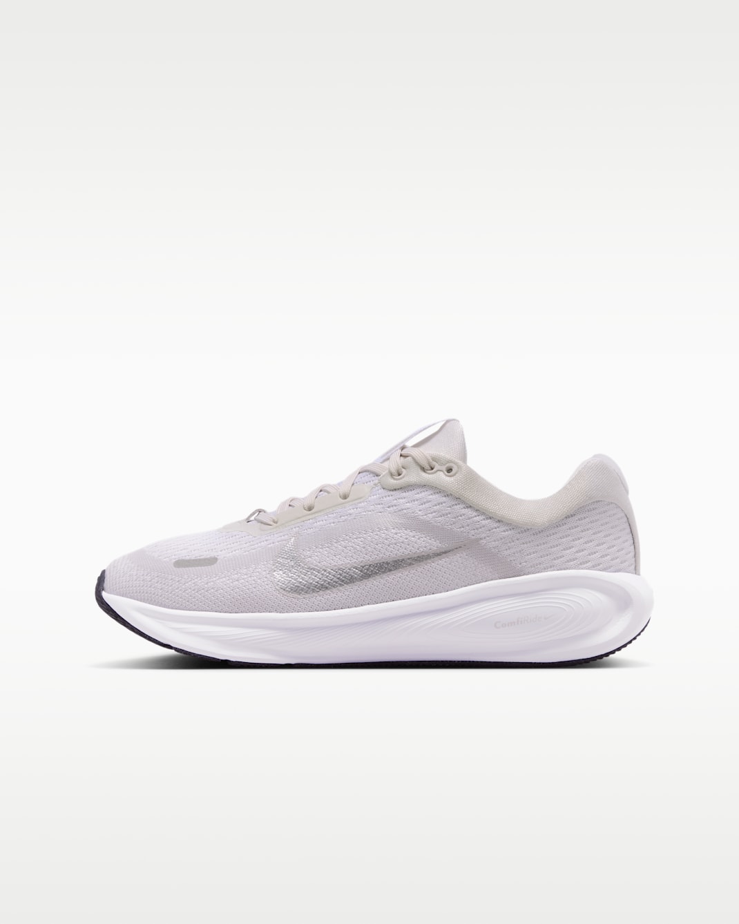 Tenis de correr para niños grandes Nike Stellar Ride - Blanco/Gris vasto/Negro/Plata metalizado