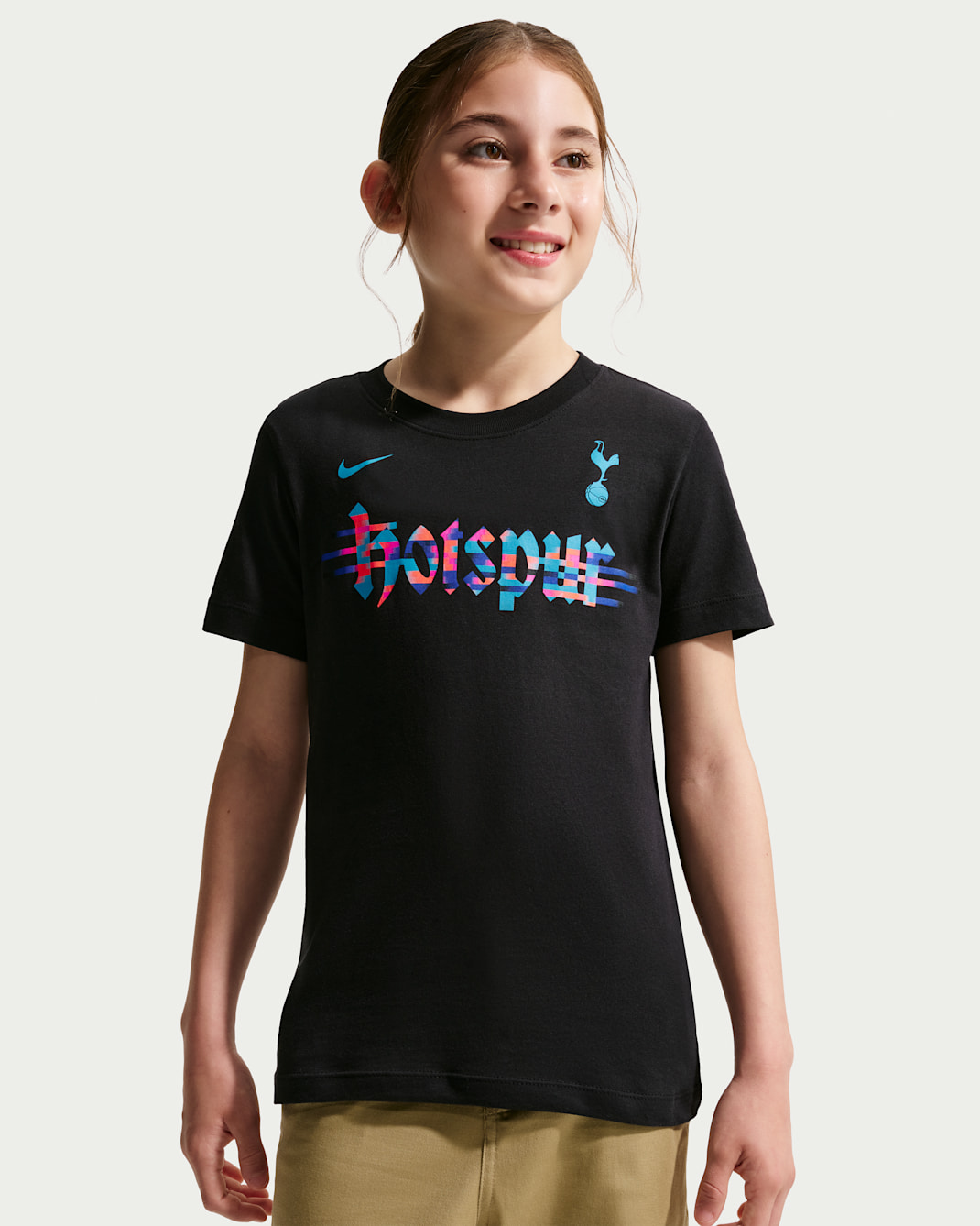 Tottenham Hotspur Nike Football-T-shirt til større børn - sort