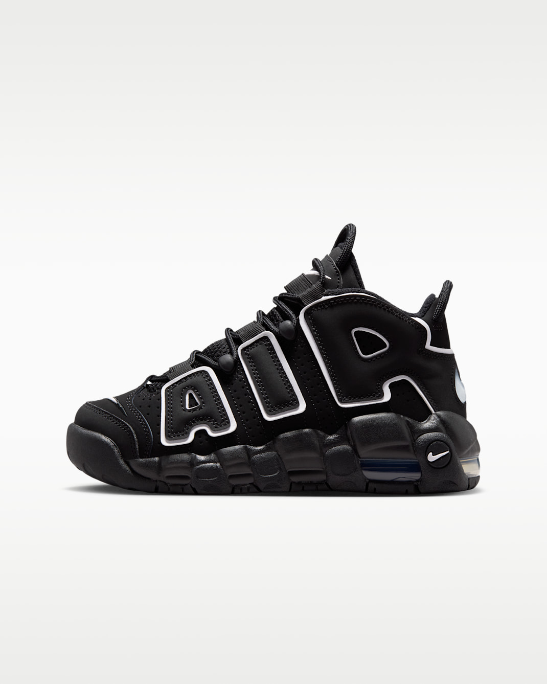 Tenis para niños grandes Nike Air More Uptempo - Negro/Negro/Blanco