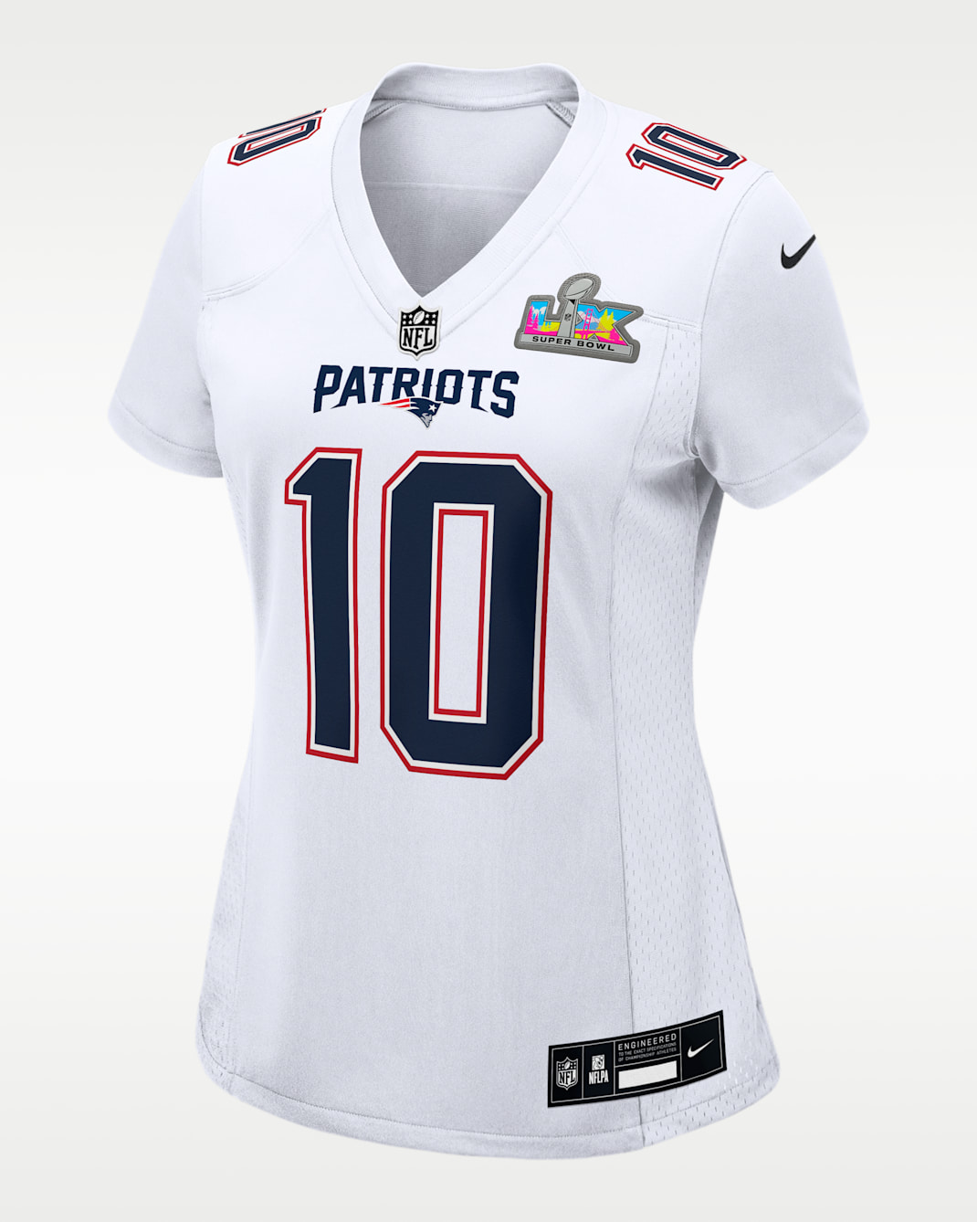 Drake Maye New England Patriots Super Bowl LX Women's Nike NFL Game Fashion Jersey - White