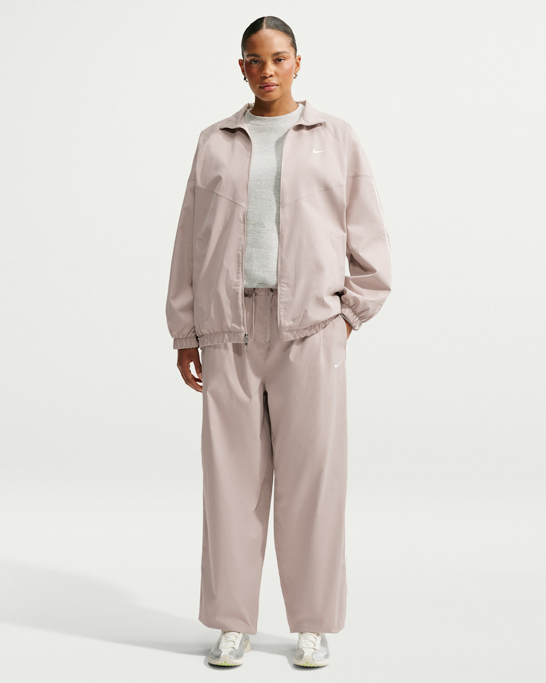 Nike Sportswear Women's Loose High-Waisted Track Pants - Cream II/White/White