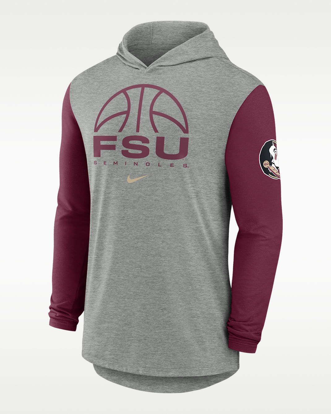 Florida State Basketball Men's Nike Dri-FIT College Long-Sleeve Hooded T-Shirt - Grey