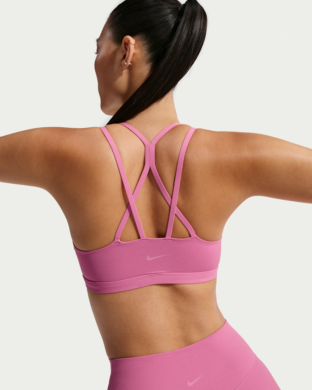 Nike Zenvy Strappy Women's Light-Support Padded Sports Bra - Peony/White